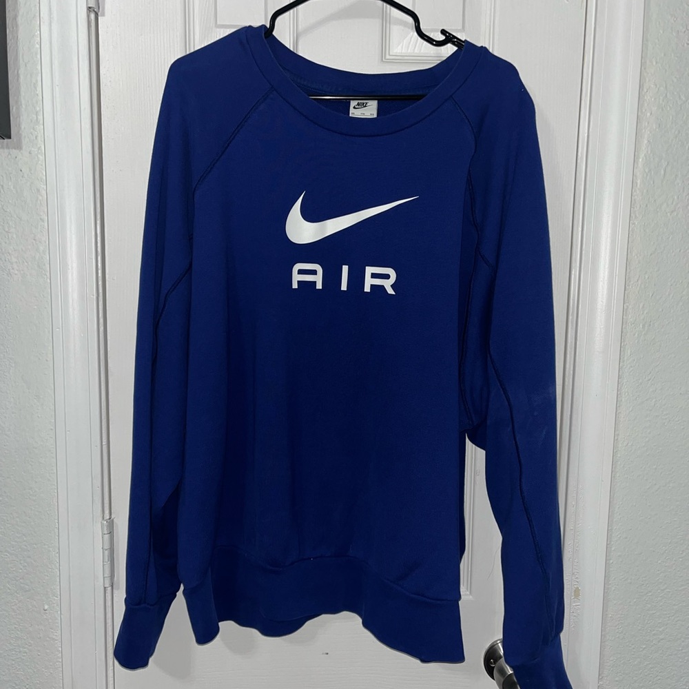 Nike Men's Blue Crewneck with White Air Logo